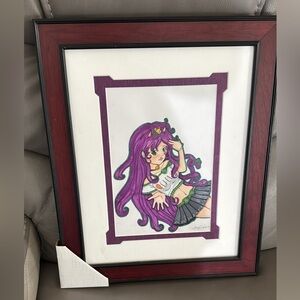 Framed original signed Anime Art work